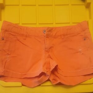 1st Kiss Women's Vibrant Orange Jean Shorts
